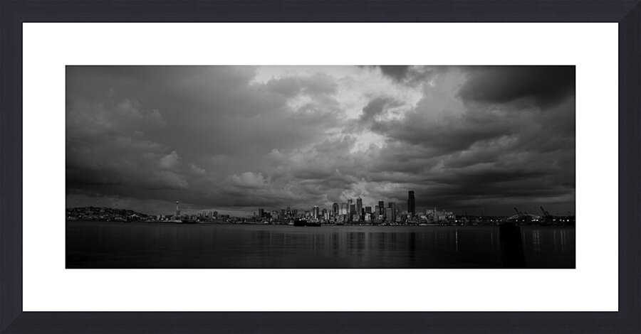 seattle skyline puget sound  panoramic 304 Puget Picture Frame print