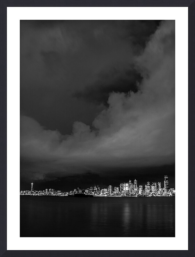 seattle skyline seacrest marina park  vertical 30 Picture Frame print