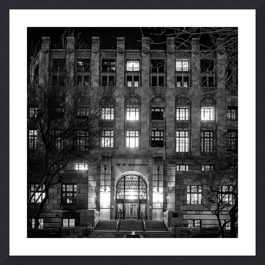 maricopa county courthouse at night  square 1963 Picture Frame print