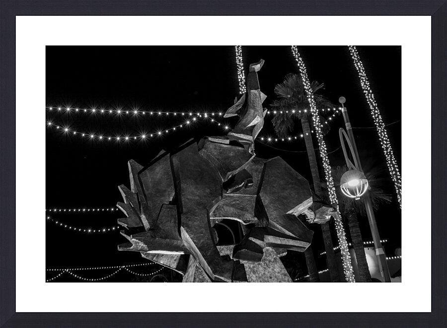 jack knife statue scottsdale at night  horizontal Picture Frame print