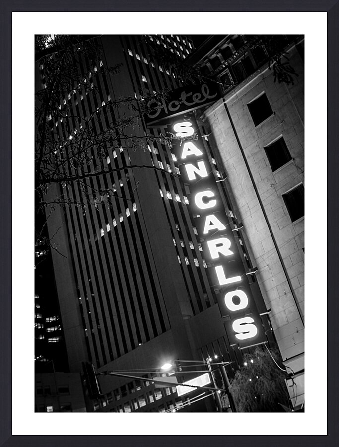 hotel san carlos sign  vertical 316 SanCarlos 13k Picture Frame print