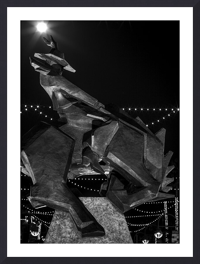jack knife sculpture in scottsdale at night  vert Picture Frame print