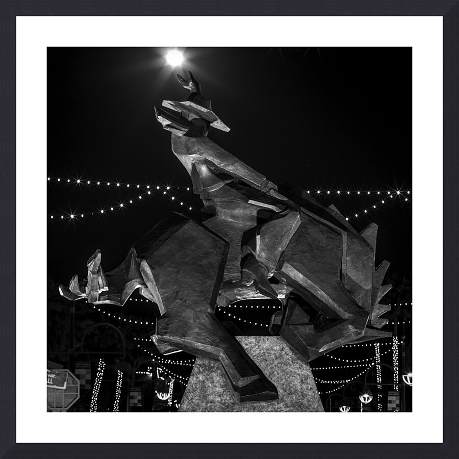 jack knife sculpture in scottsdale at night  squa Picture Frame print
