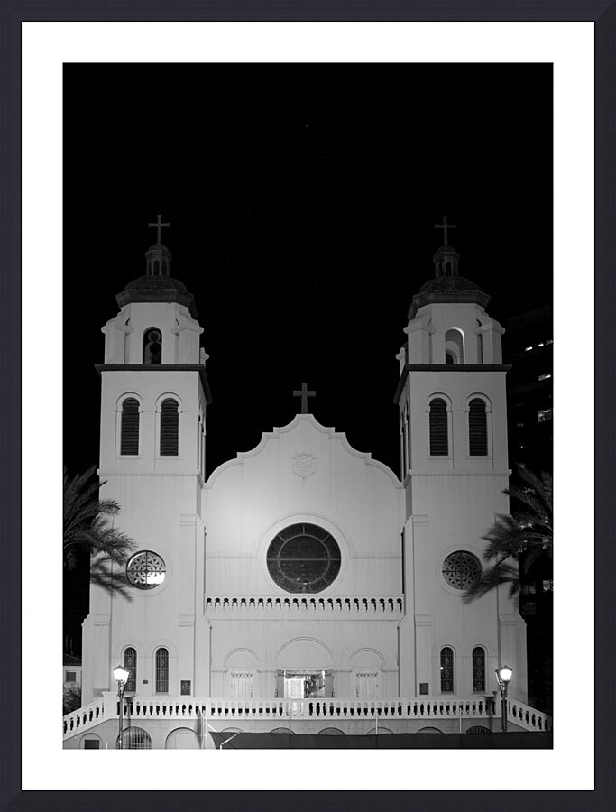 phoenix st marys basilica at night  vertical 1964 Picture Frame print