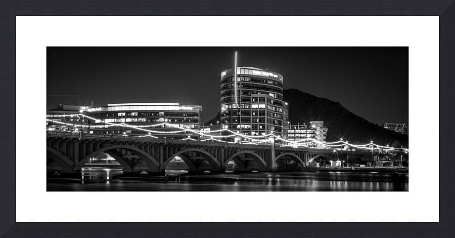 tempe arizona skyline at night  panoramic 2412 Te Picture Frame print