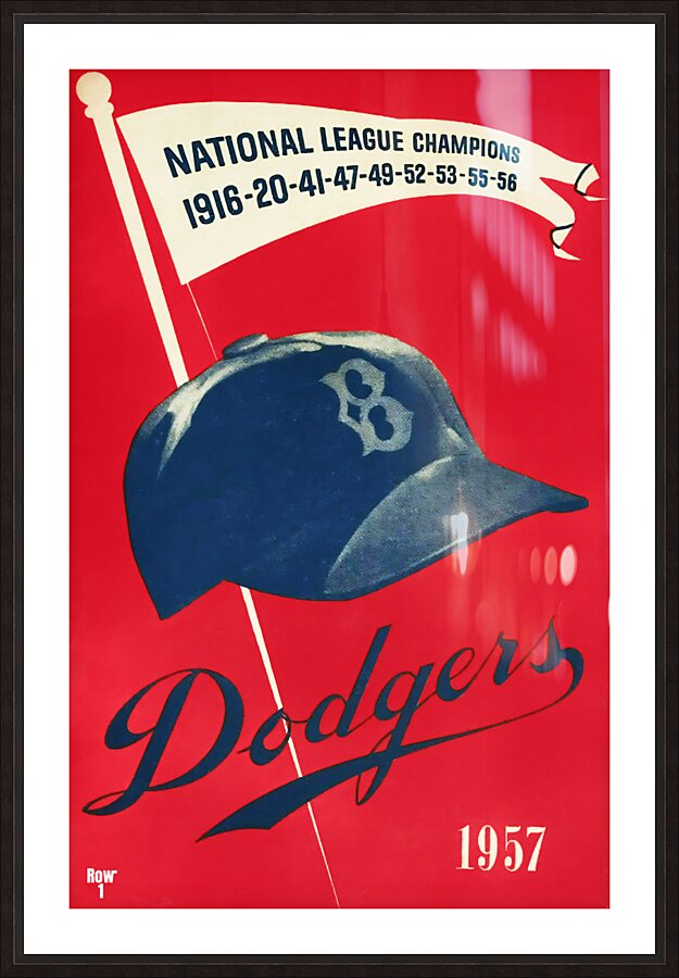 1957 brooklyn dodgers art Picture Frame print