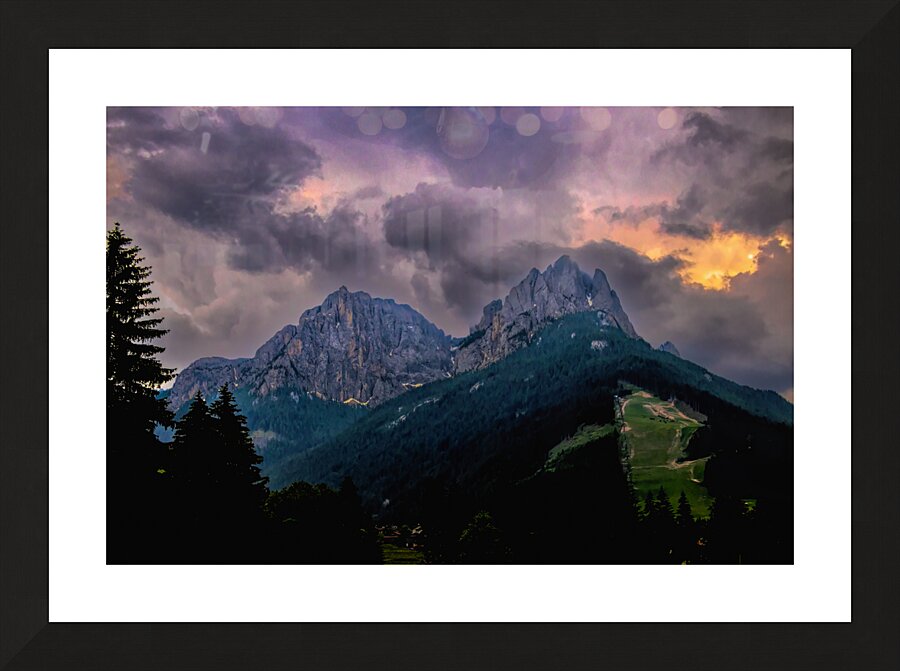 Possa di Fassa Ski Landscape Picture Frame print