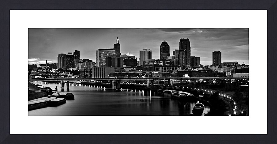 st paul skyline at dusk  panoramic 1727 Lafayette Picture Frame print