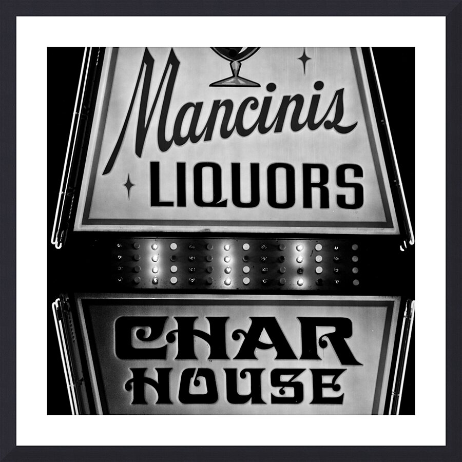 mancinis liquors char house sign  square 1723 Cha Picture Frame print