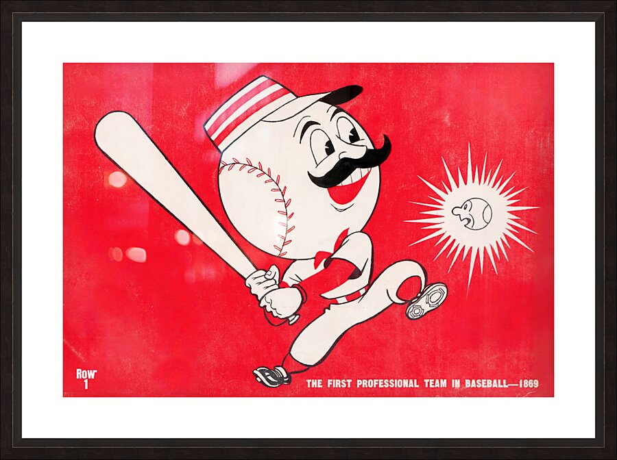 vintage cincinnati reds art remix Picture Frame print