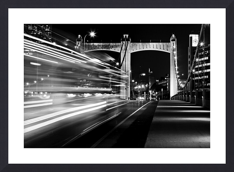 hennepin ave bridge at night  horizontal 1689 Bus Picture Frame print