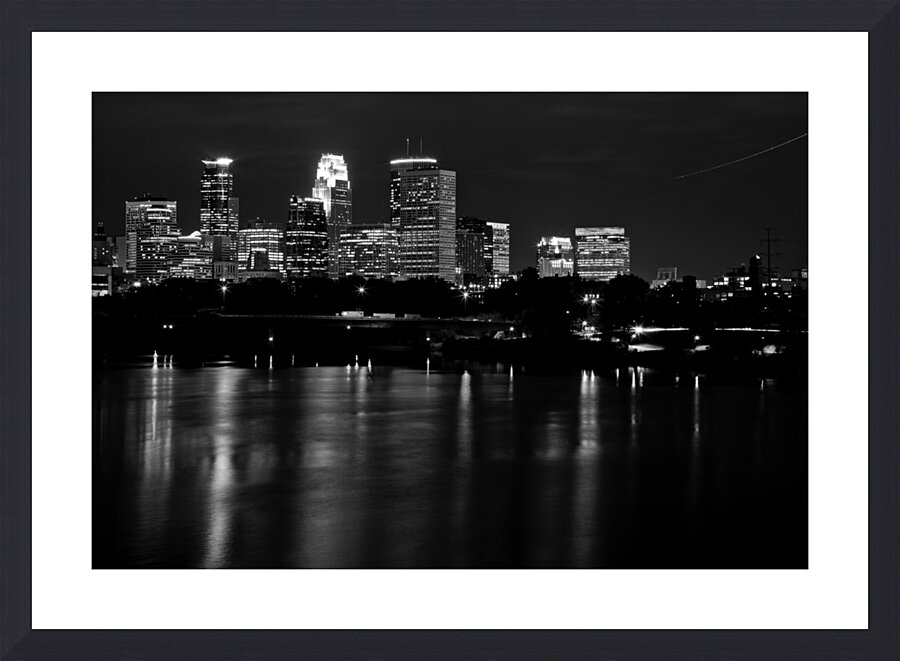 minneapolis skyline at night  horizontal 1681 Ant Picture Frame print