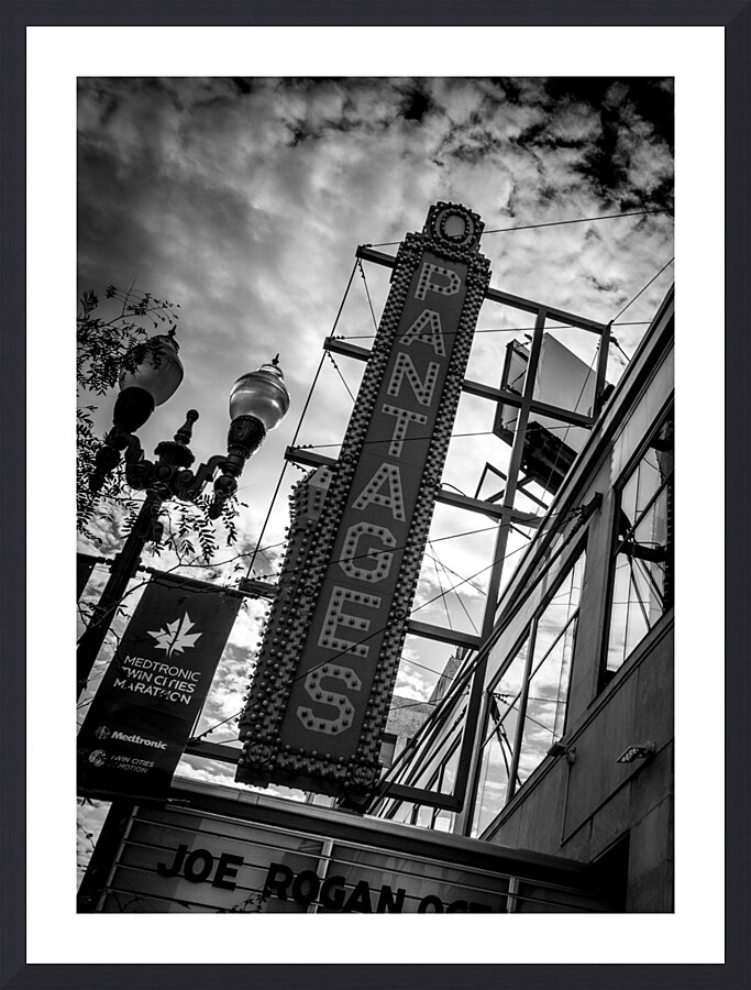 pantages theater sign  vertical 1709 Pantages 13k Picture Frame print