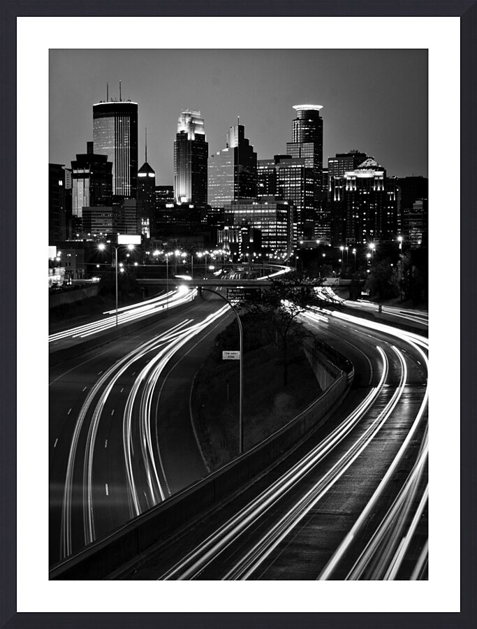 mpls skyline at night  vertical 1705 Minny 13k.jp Picture Frame print