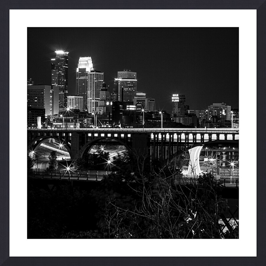 minneapolis skyline east river parkway  square 16 Picture Frame print