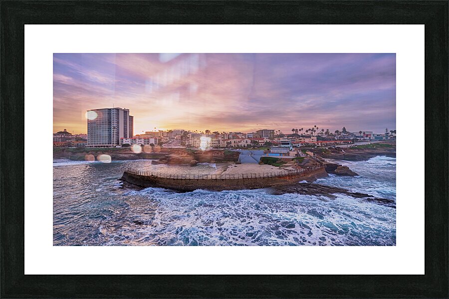 Pink La Jolla Cove Sunrise Picture Frame print