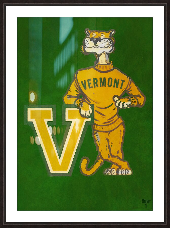 vintage vermont catamounts mascot art row1 Picture Frame print