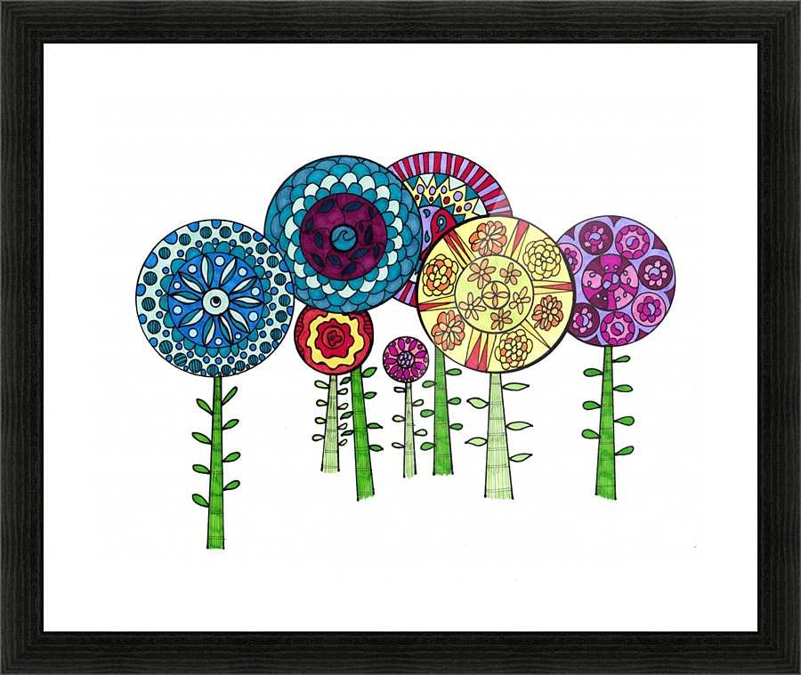 Multi Fleurs Picture Frame print