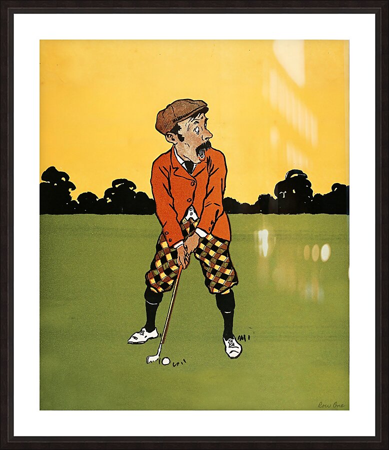 vintage golfing 1898 golf art Picture Frame print