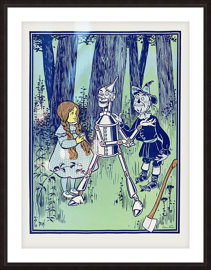 tin woodsman scarecrow dorothy wizard of oz Picture Frame print