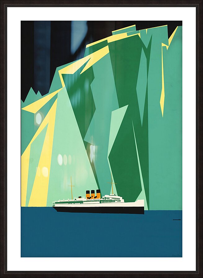taku glacier alaska vintage travel poster remix.j Picture Frame print