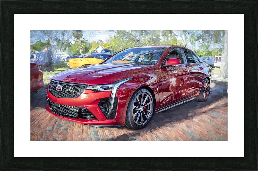 2022 Red Cadillac CT4-V Blackwing X 2 Picture Frame print