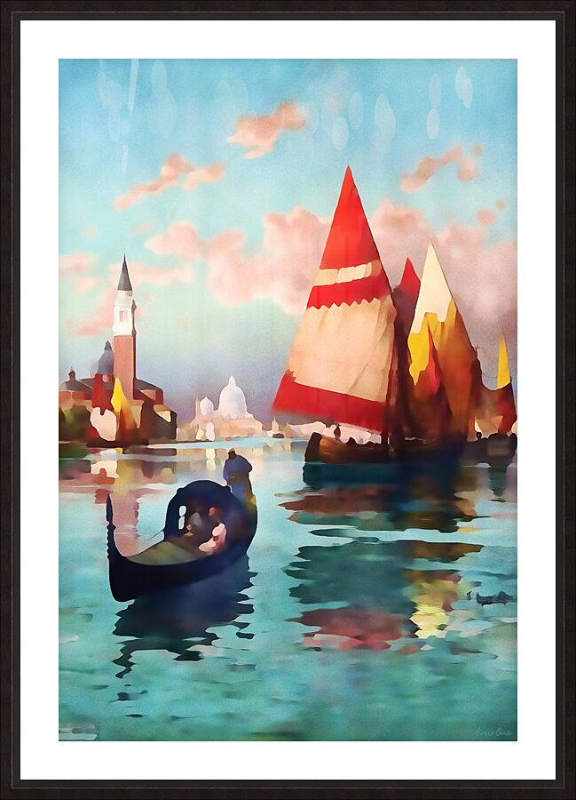 venice watercolor art remix  Framed Print Print