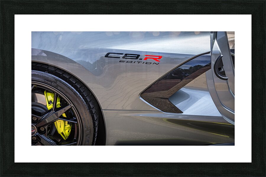 2023 Silver R Corvette Stingray C8 X 2 Picture Frame print