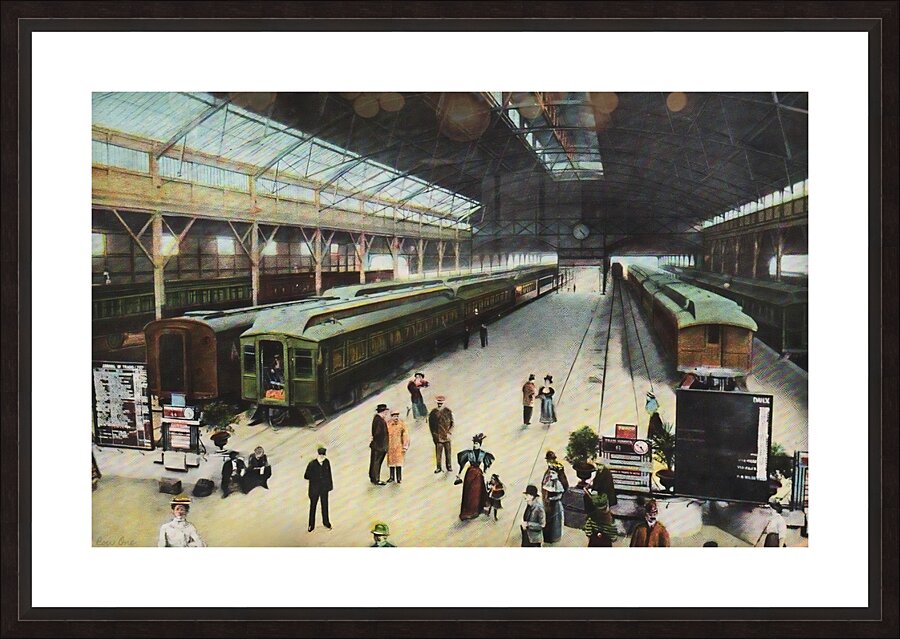 oakland long wharf interior 1910 art Picture Frame print