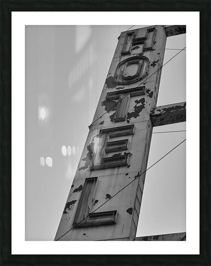 Run Down Hotel Sign Picture Frame print