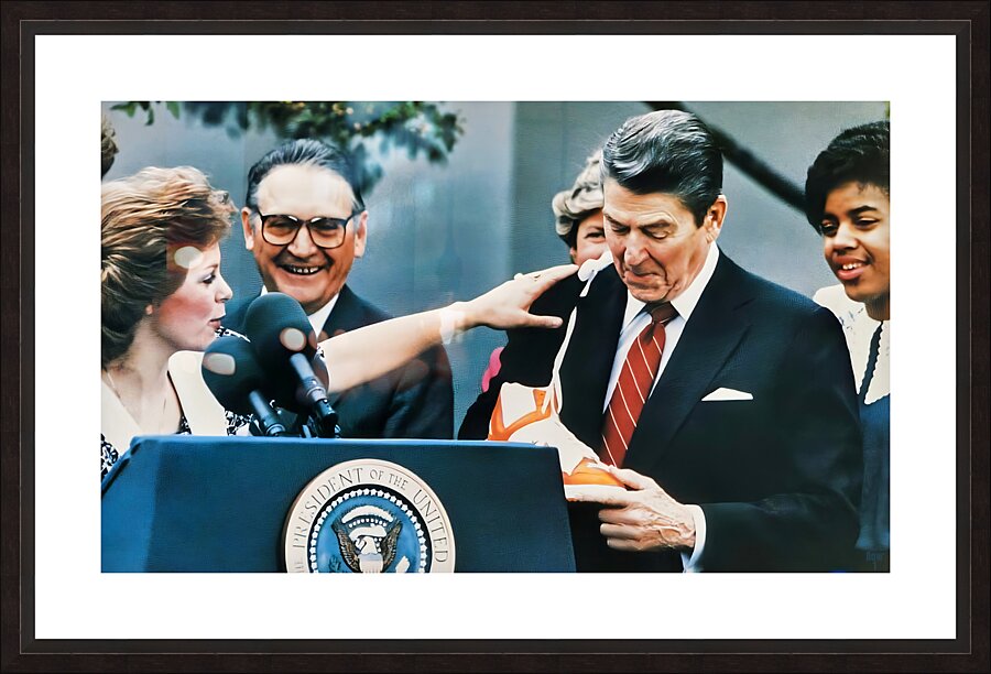 president reagan pat summitt tennessee Picture Frame print