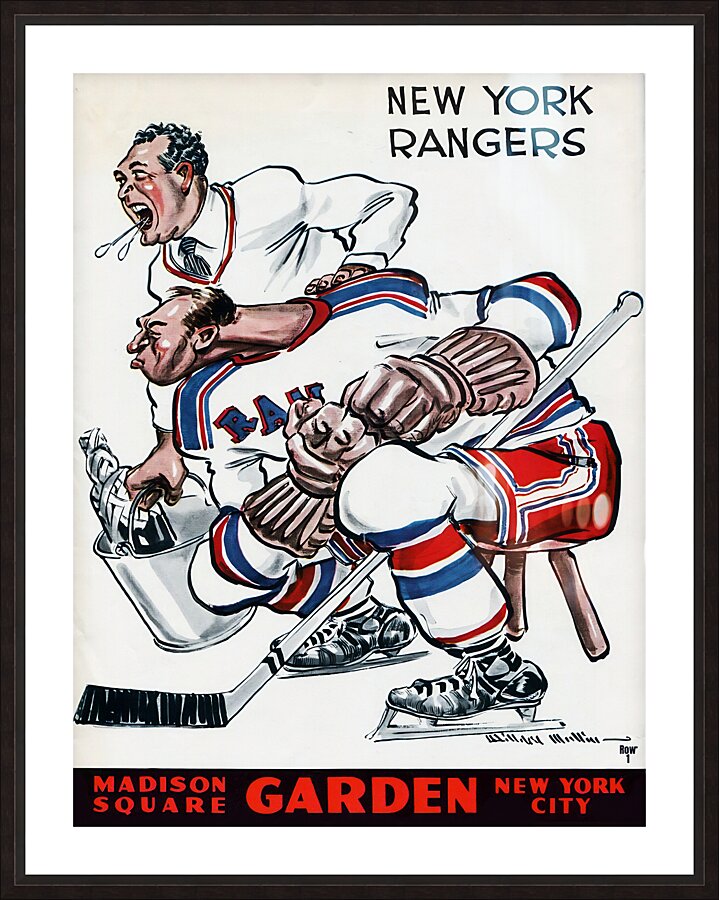 willard mullin vintage new york rangers art Picture Frame print