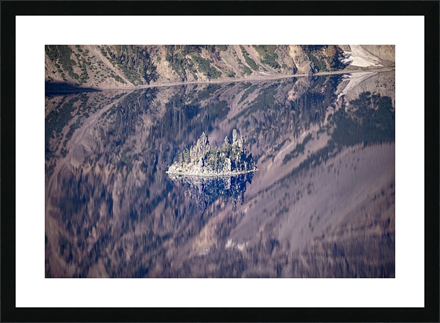 Crater Lake Island Picture Frame print