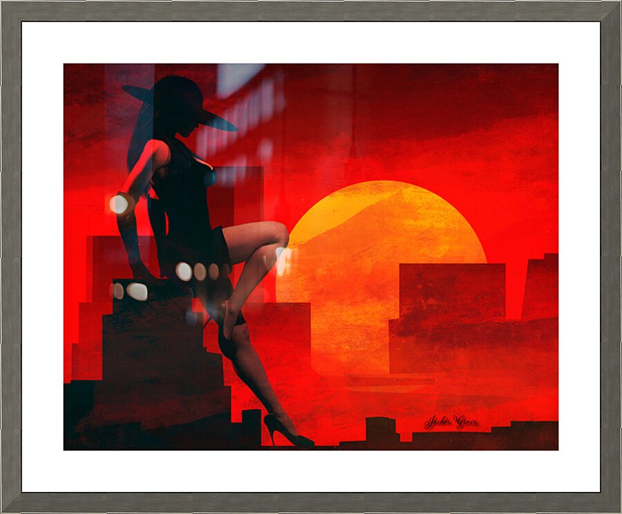 Hot City Night Picture Frame print