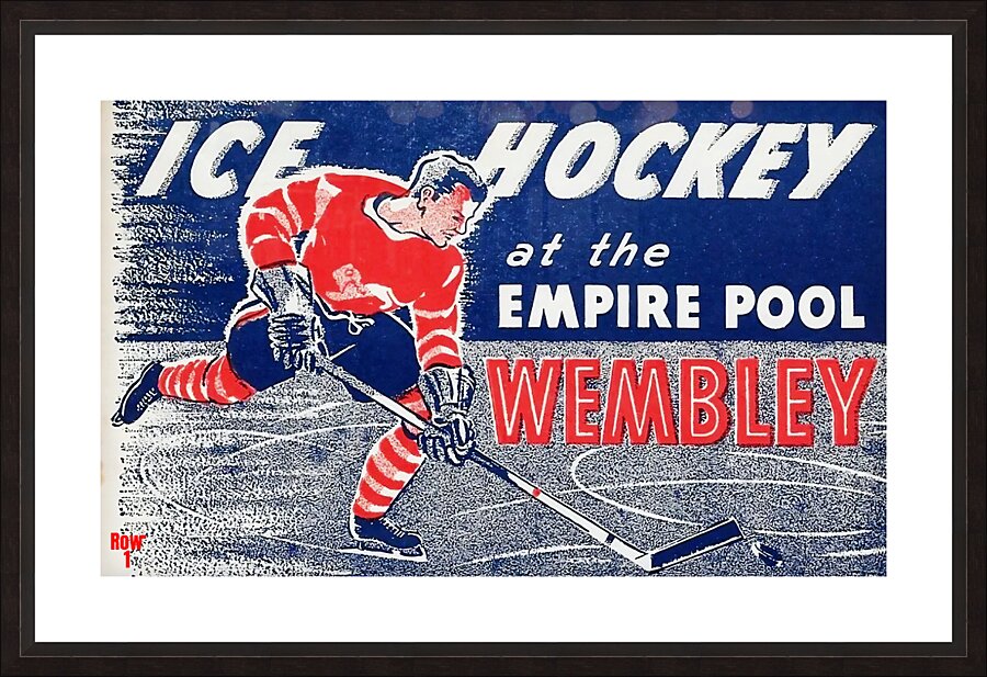 1950s ice hockey at empire pool wembley Picture Frame print