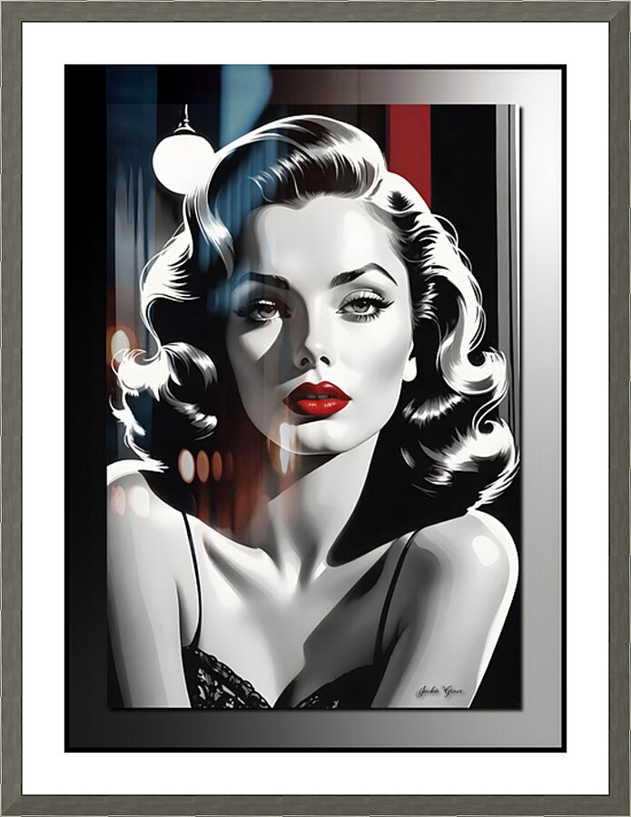 Ruby Lips Lady 4  Picture Frame print