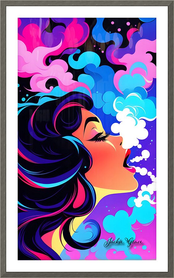 Smokey Girl Pop Art   Picture Frame print