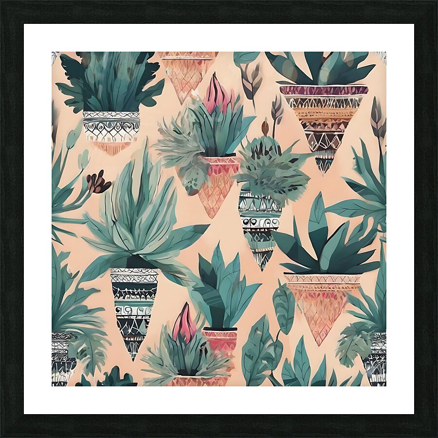 50494 Stunning pattern boho plants  xl 1024 v1 0 Picture Frame print