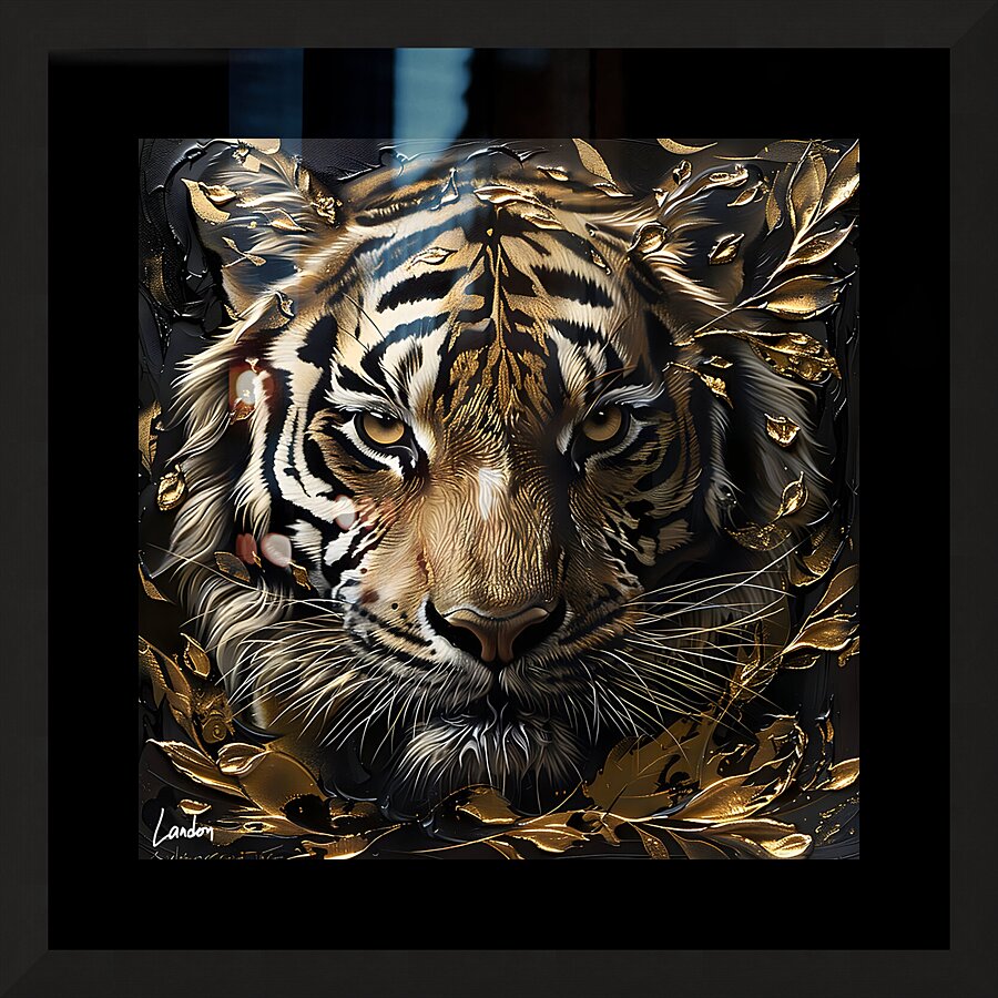 Tiger  Golden Glow 4 Picture Frame print