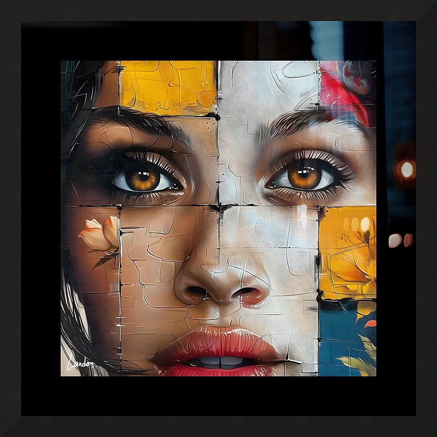 Pieces Of My Face 7 Picture Frame print