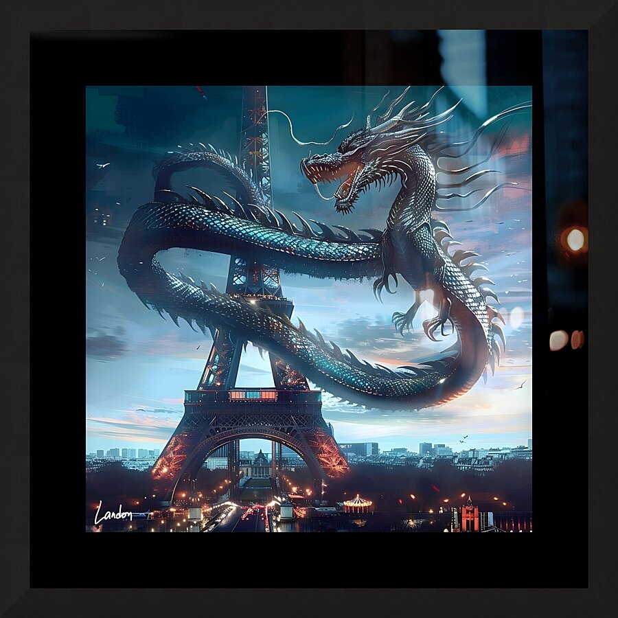 Dragon In Paris 3 Picture Frame print