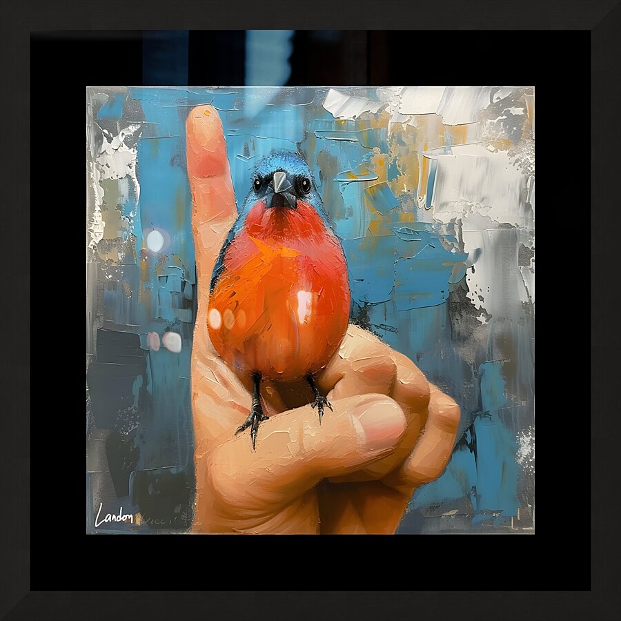 Blue Bird 4 Picture Frame print