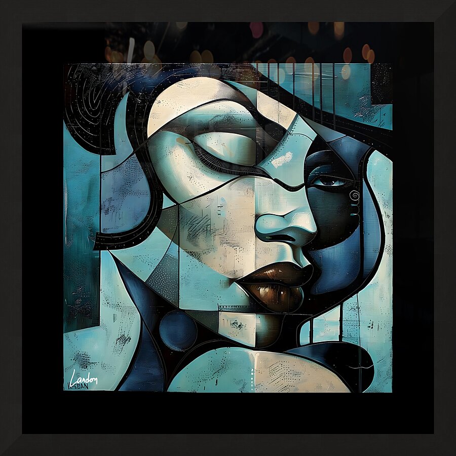 Blue Face 2 Picture Frame print
