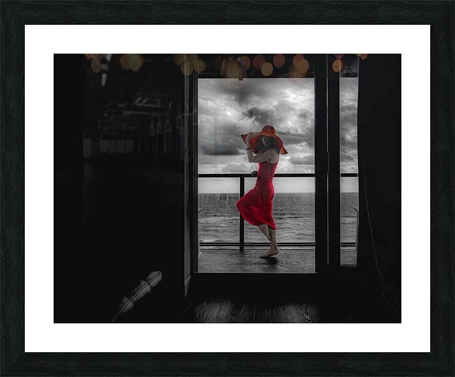 Rain on my red dress Picture Frame print