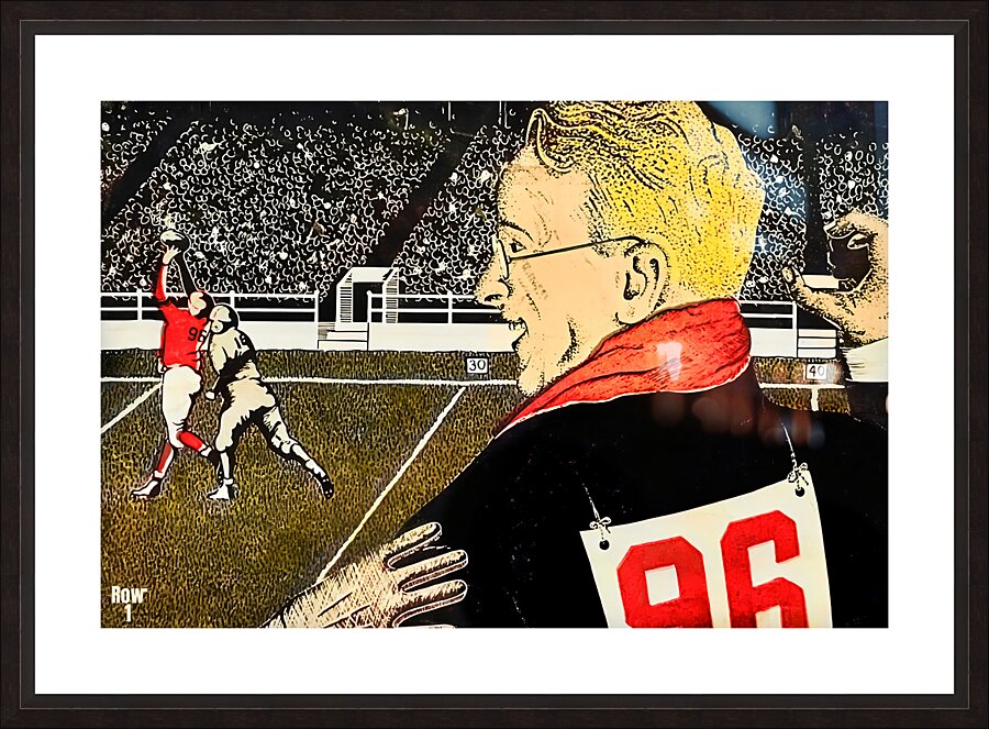 vintage football sideline art  Picture Frame print