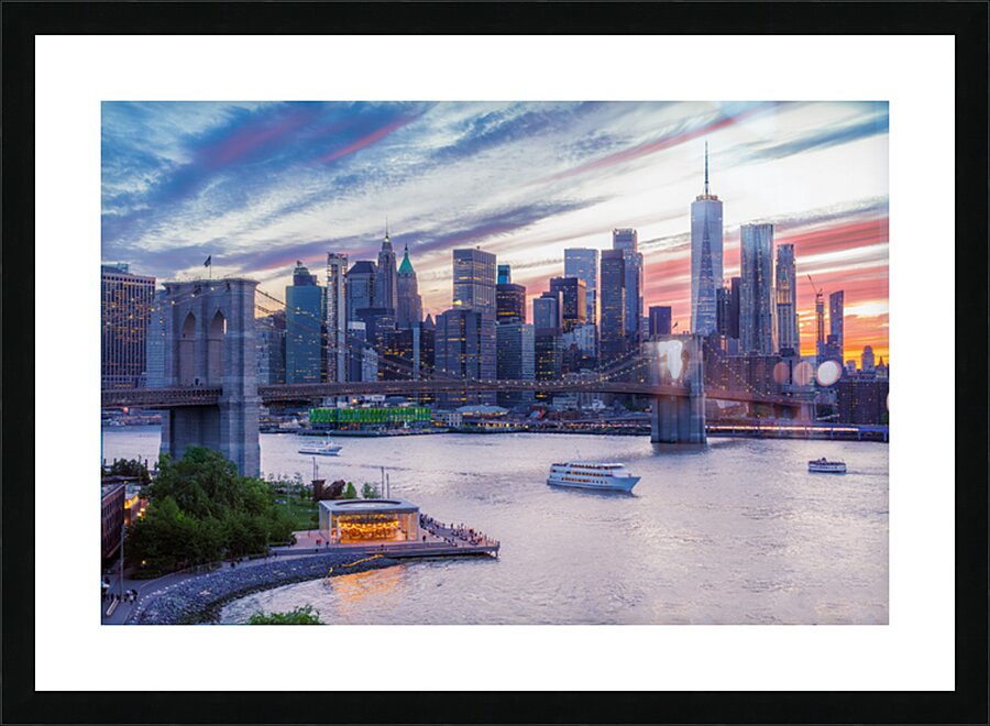 Manhattan at Sunset  Picture Frame print