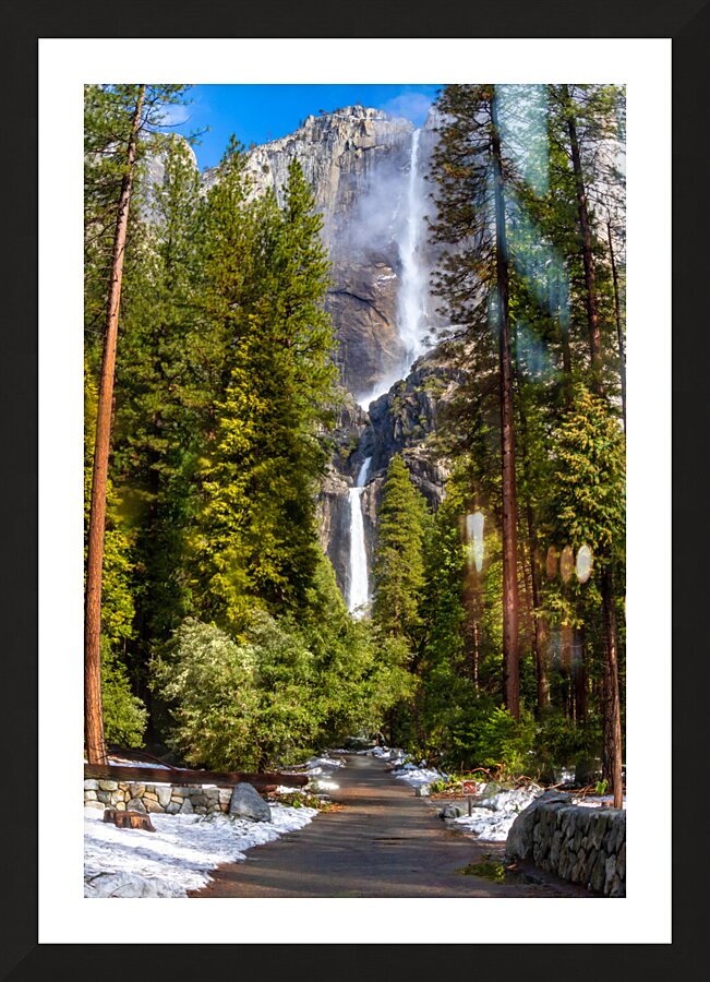 Yosemite Upper and Lower Waterfalls Picture Frame print