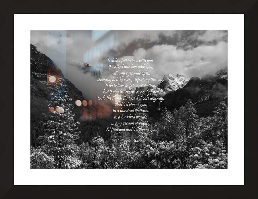 Walked in Love Poem Picture Frame print
