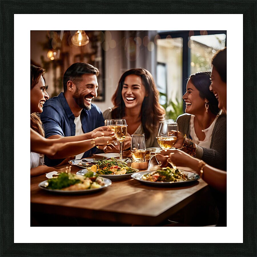 Shared Smiles: A Family Feast Picture Frame print