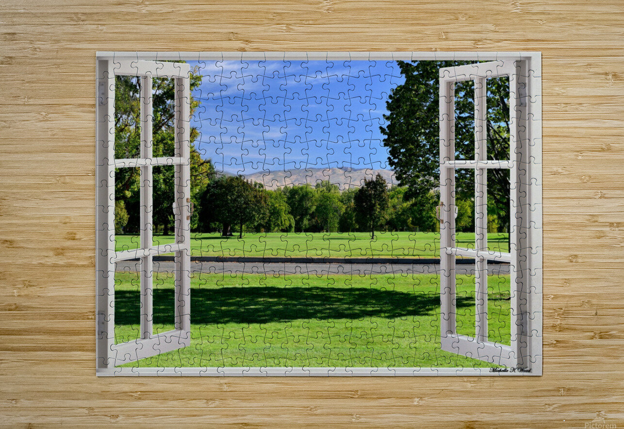 Relaxing Nature Walk - Lawn and Distant Hills Michelle Wood Natural Healing Views Puzzle printing